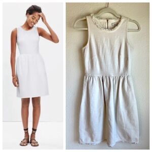 Madewell Sleeveless Fringed Fit & Flare ALine Afternoon Dress in White Cotton XS